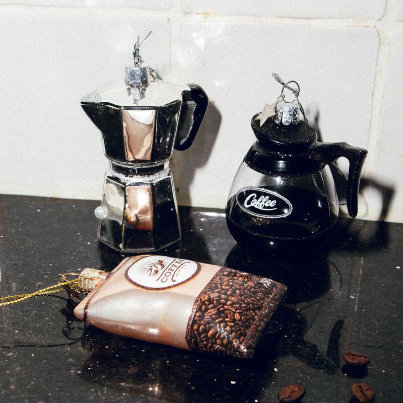 Vondels Ornament Glass Old Coffee Maker 9cm image number 1